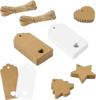 GeschenkanhäNger Kraftpapier 120 StüCk Mit 20M Jute Schnur
