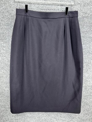 Escada Elements Skirt Women's 44 / US 14 Wool Pencil in Black