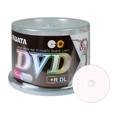 50 Pack Ridata DVD R DL Dual Layer 8X 8.5GB DVD Plus R Double Layer White Inkjet