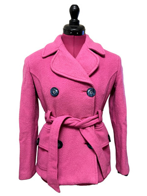 Dolce & Gabbana D&G 2000s Fuchsia Wool Belted Coat Italy 42 IT
