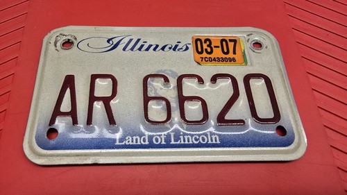 Illinois Motorcycle License Plate Collectible 