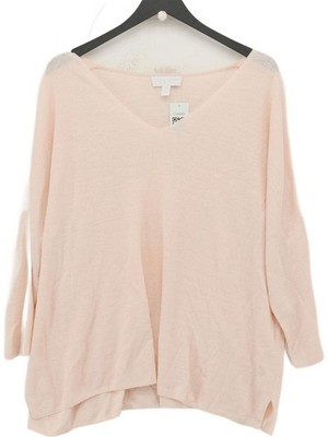 The White Company Damen Pullover XL rosa Leinen mit Baumwolle, Nylon Pulli