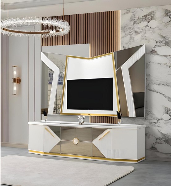 WeißEs Tv-Lowboard Wohnzimmer Tv-StäNder Fernseher-Unterschrank-image