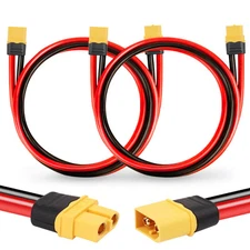 2PCS XT60 Extension Cable 10AWG 2FT XT60 to XT60 Cable with Male to Female Co...
