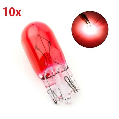 10x 501 ROTES SEITENLICHT PUSH-IN AUTO OHNE KAPPE NUMMERNSCHILDBIRNEN W5W 12V 5W