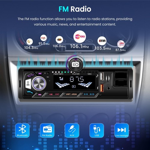 Single DIN Car Radio with Bluetooth Phone Holders FM Radio, Car MP3 MP5 Playe... - Picture 3 of 7