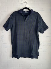 POLO RALPH LAUREN VINTAGE MADE IN USA Large Men's Navy Green Tartain Plaid Shirt