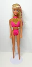 Vintage 1996 Mattel Splash 'n Color Barbie Doll W Pink Swimsuit & Skipper Top