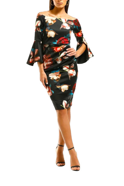 Montique designer size 12 off shoulder cocktail wedding party dress RRP$395.00