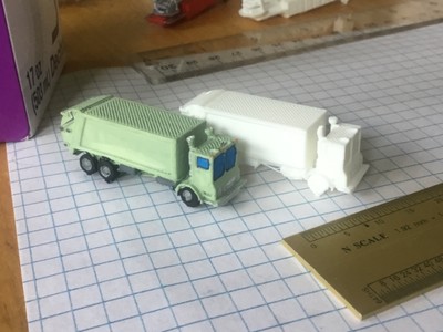 N SCALE MACK MR TRASH GARBAGE REFUSE TRUCK   3D PRINTED UNPAINTED