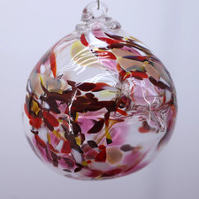 Hand Blown Witch Ball Art Glass Hanging Gazing Orb