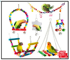 Bird Parakeet Cockatiel Toys, Birds Cage Accessories Swing Climbing Ladders