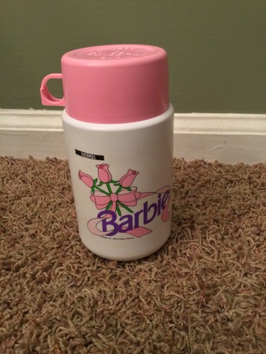 Vintage 1990 Barbie Thermos with Stopper & Lid
