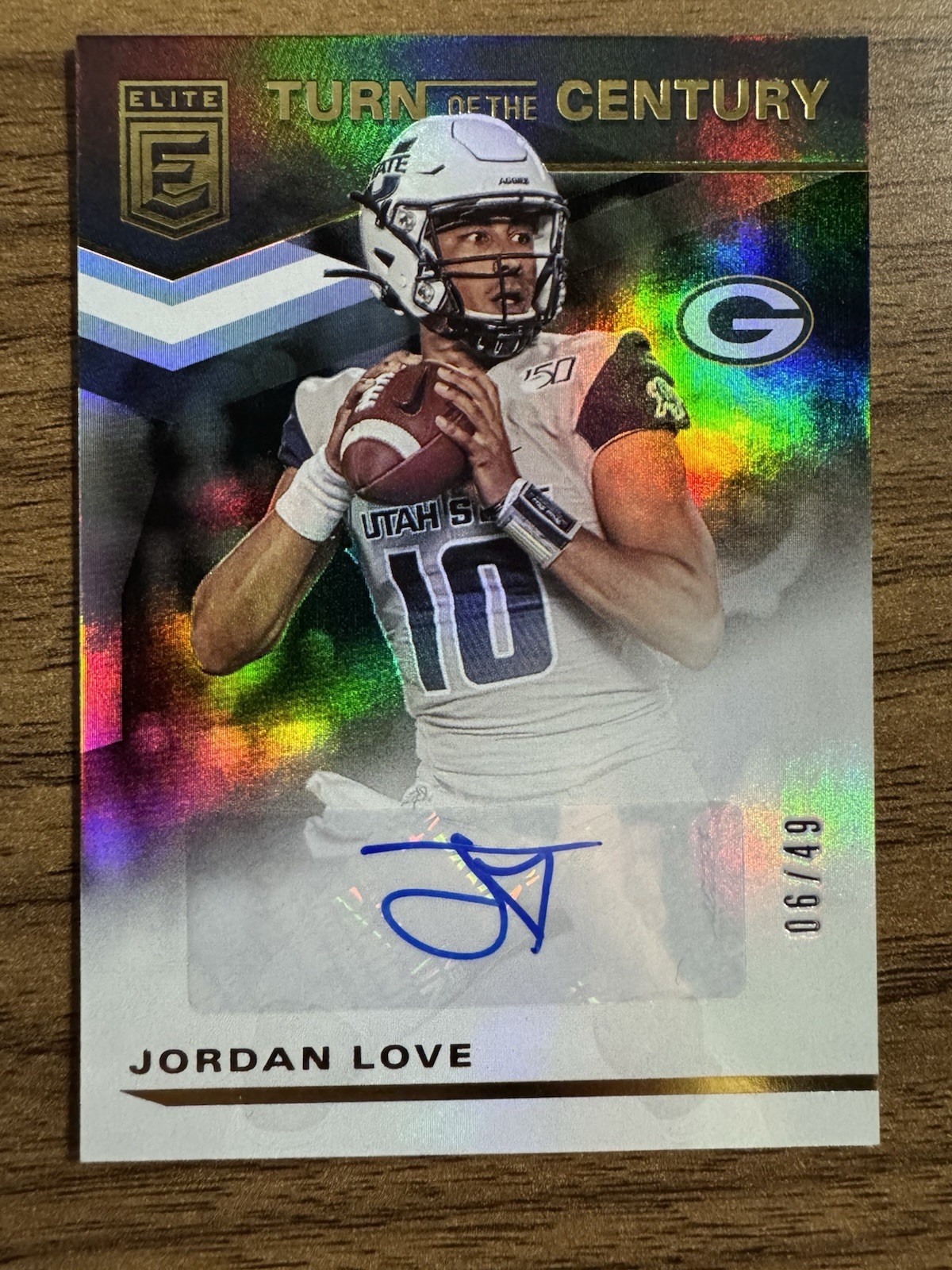 Jordan Love Rookie Turn of the Century Auto /49 - 2020 Panini Elite G.B. Packers