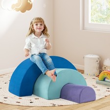 Large Kids Rainbow Play Sofa Set 3 Piece Soft Foam Climbing Blocks