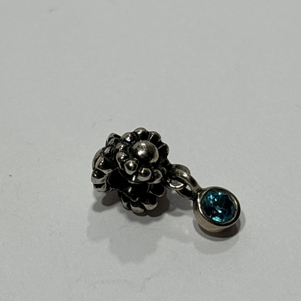 Pandora Sterling Silver Daisy Blue Topaz Dangle Bead Charm 790386TPP - Image 2 of 4