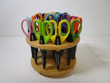 Kraft Edgers Decoraative Scissors Set of 18 w/ Wooden Carousel Scrapbooking