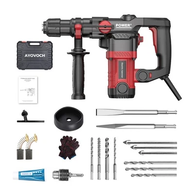 AYOVOCH 2200W Heavy-Duty Brushless Rotary Hammer Drill SDS Corded Electric Impact Drill