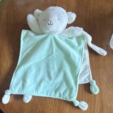 Carter's Lamb Lovey Security Blanket Plush Baby Toy Green White Unisex