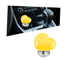 Car Push Start Button Cover, Heart Engine One Touch Start Stop Yellow