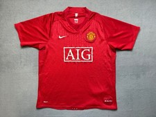 Nike Manchester United L Mens Home Football Shirt 2007 2008 AIG Jersey