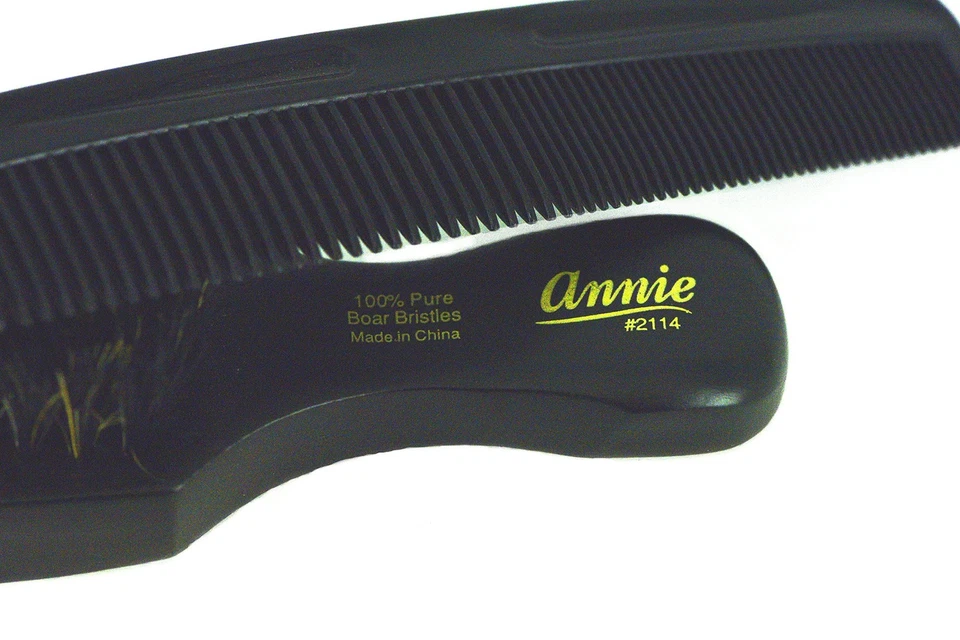 Mini cepillo de pelo negro de bolsillo combo para hombre onda suave tamaño pequeño Foto 4 de 4