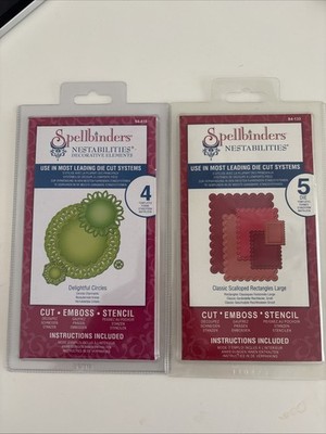 spellbinders nestabilities dies Lot Of 2 Circles & Rectangles