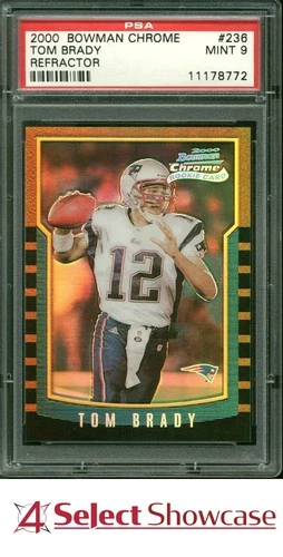 2000 BOWMAN CHROME REFRACTOR #236 TOM BRADY RC ROOKIE PATRIOTS PSA 9