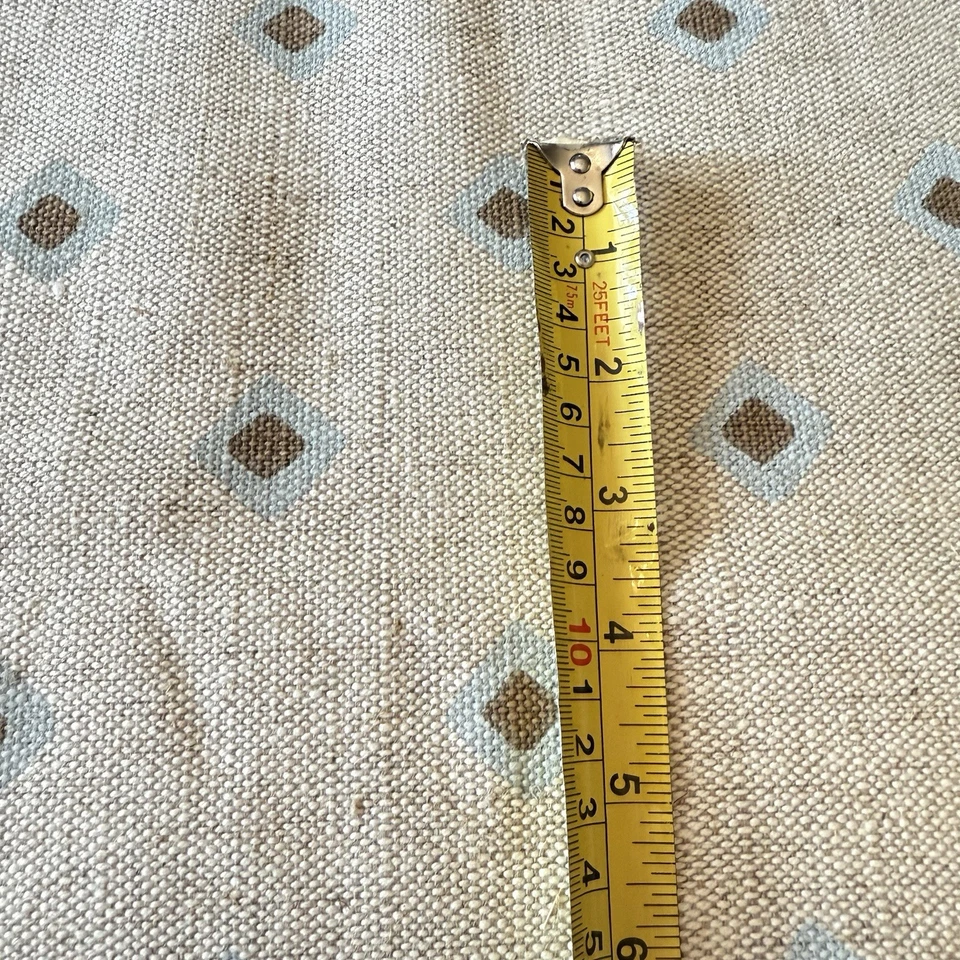 Vtg Hannett Morrow Handprint Diamond Fabric Cotton& Linen Weave 3 yds x 52" 1979 - Image 4 of 4