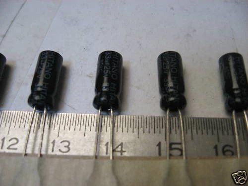Lot x50 : condensateur chimique radial 33uF 33MF 33µF 25V ~ 12 x 5 mm