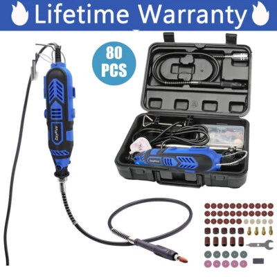 DAYPLUS 80PCS ROTARY MULTI TOOL SET DREMEL COMPATIBLE ACCESSORIES MINI DRILL HOBBY +CASE