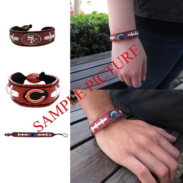 Brand New NFL All Teams Classic Genuine Football Leather Bracelet by