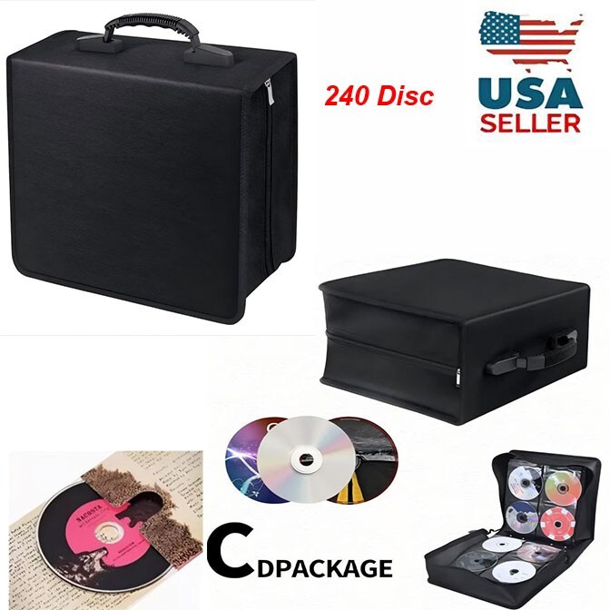 240-Disc Portable CD DVD Organizer – Koskin Wallet Storage Case Album  