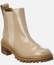 NIB See by Chloe Mallory Leather Chelsea Boot - Dark Beige - RETAIL $475