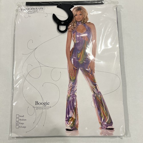 Disco Costume Adult Diva Halloween Fancy Dress Outfit 70's underwraps boogie L