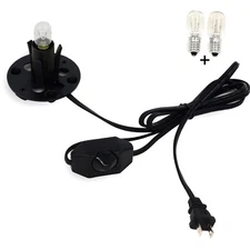 Betus Salt Lamp Cord with Dimmable Switch and Base Assembly - Power Cord