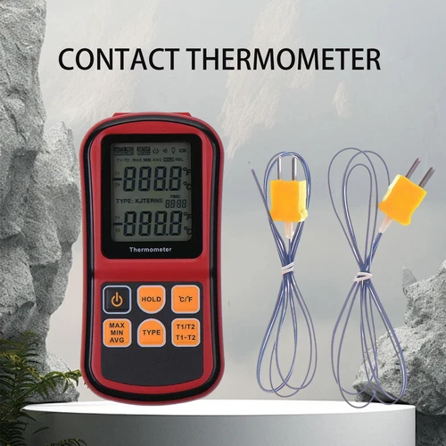 Digital Thermometer Dual Channel Input Thermocouple K J T E R N C/F Selection US
