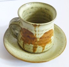 Ernest Bernard Jones Studio Pottery North Devon Coffee Tea cup & Saucer Hibiscus