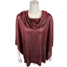 Attitudes by Renee Reversibles Convertible Metallic Poncho X-Small/Small Size 