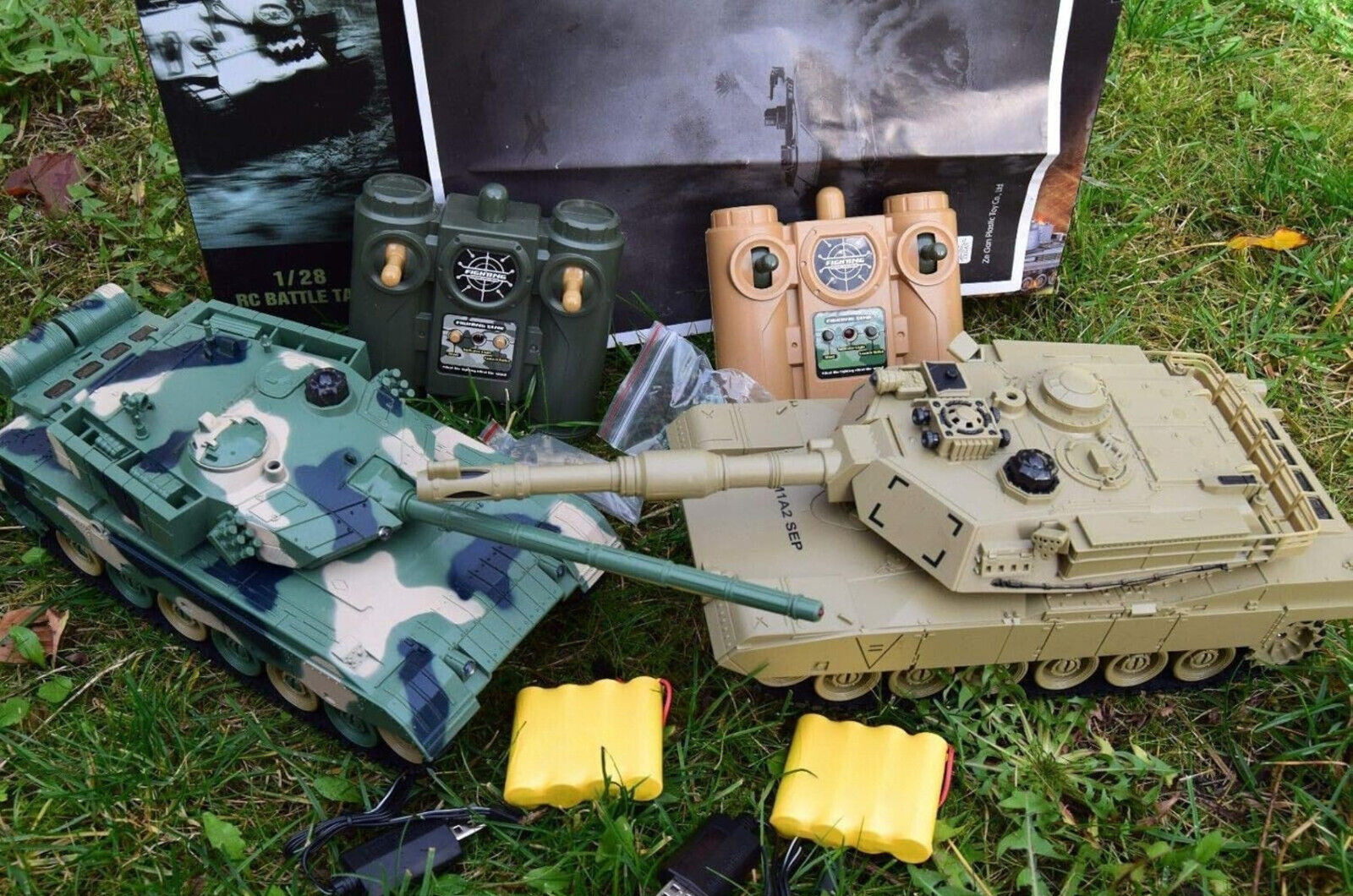 Large RC Twin Battle Tank M1A2 Vs TYPE 9 Radio Remote Control Fighter Tank