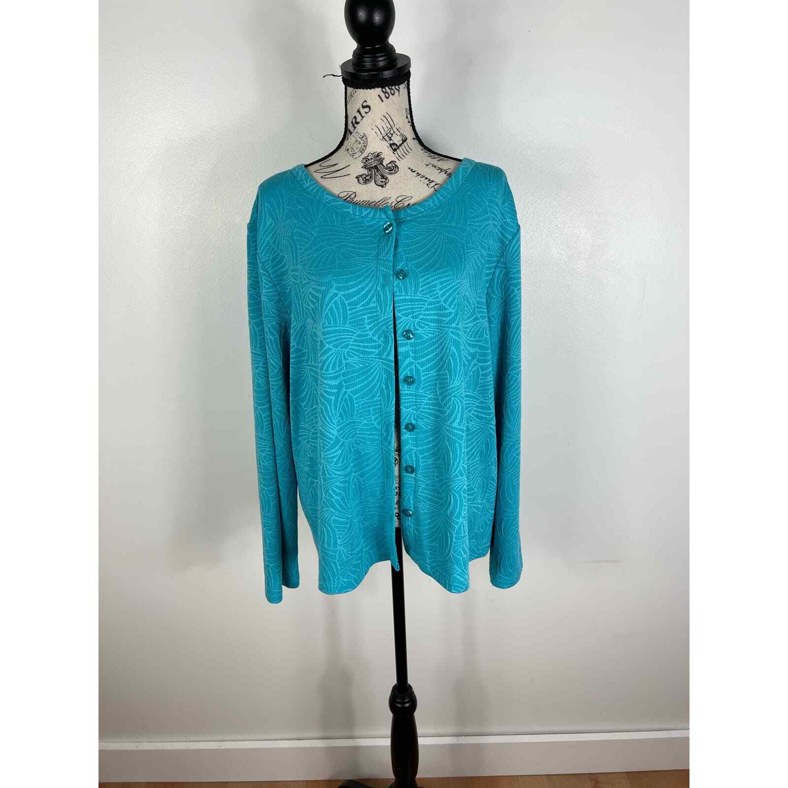 Erika Light Blue Patterned Button Up Cardigan - image 1