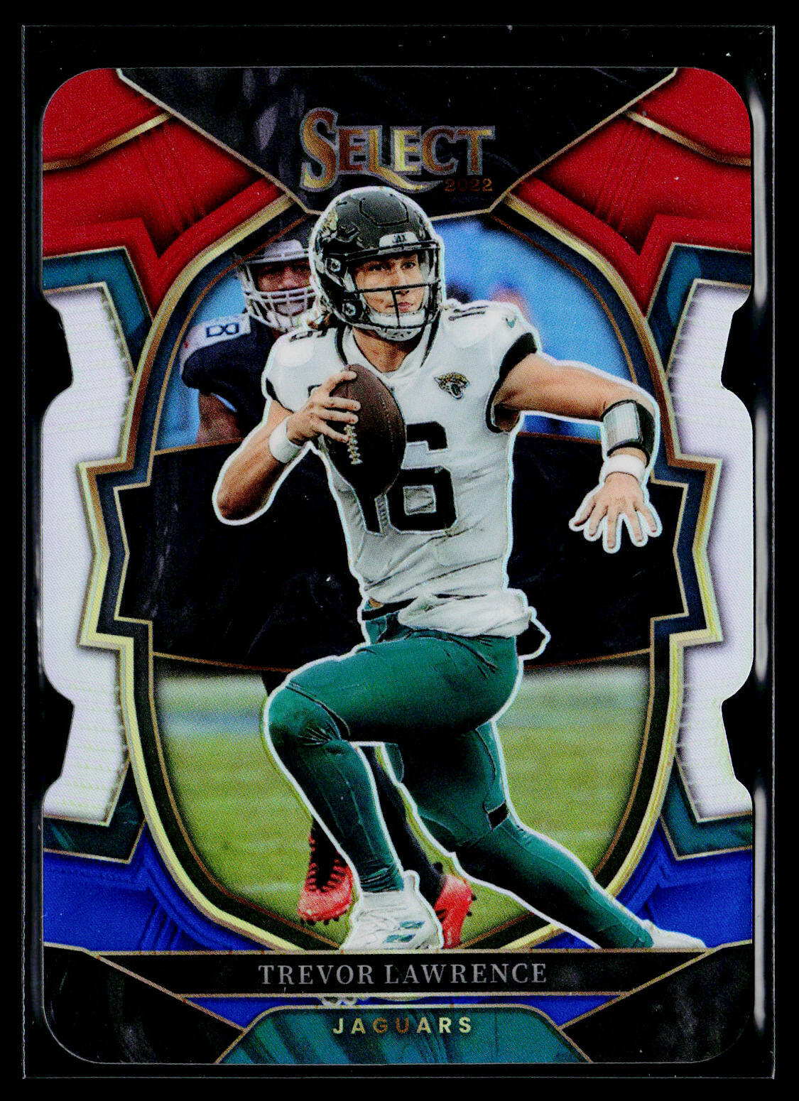 Trevor Lawrence 2022 Select Red and Blue Prizm Die Cut #41 Jacksonville Jaguars