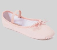 Freestyle Danskin company Pink Ballet Shoes Slippers Girl SIZE 10 Leather Sole.