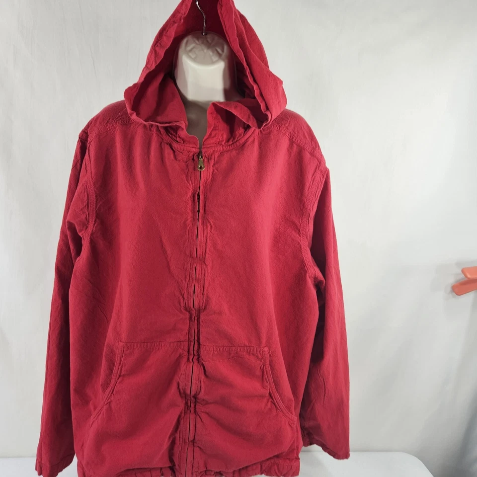 Erika II женщин Топ блузка размер 3XL красный байки с капюшоном золото молнии спереди длинным рукавом Y2k - Изображение 2 из 4