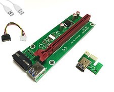 PCI-E Express 1x to 16x Extender Adapter Riser Card USB Mining Monero Neucoin