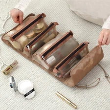 4 In 1Travel Cosmetic Makeup Bag Toiletry Hanging Organizer Storage Case Pouch