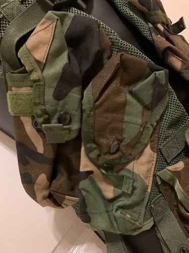 USGI Enhanced Tactical Load Bearing Vest Woodland Camo MADE IN USA (Excellent) - Picture 4 of 10