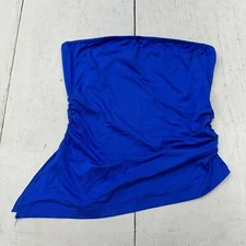 Pretty Garden Blue Strapless Ruched Side Asymmetrical Tube Top Womens Size Small