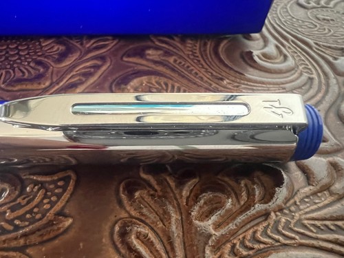 Waterman Pen Fountain Pen Seduction Chrome Piping Blue Cartridge A Marking - Picture 3 of 13
