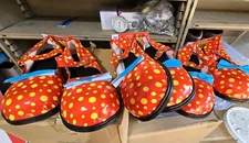 Lot Of 3 Clown Shoes Adult One Size Costume Halloween Red Blue Yellow Bowtie